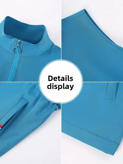 Spring Autumn Women's Waist-Cinching Vest Outerwear Jacket plus Size Slimming Fashionable Polyester Short Zipper Casual